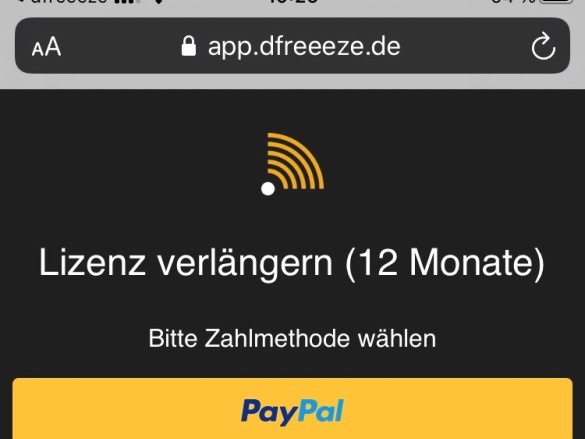 dfreeeze App-Verlängerung