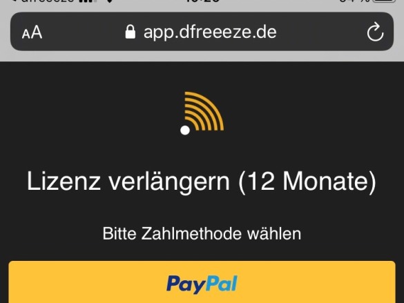 dfreeeze App-Verlängerung